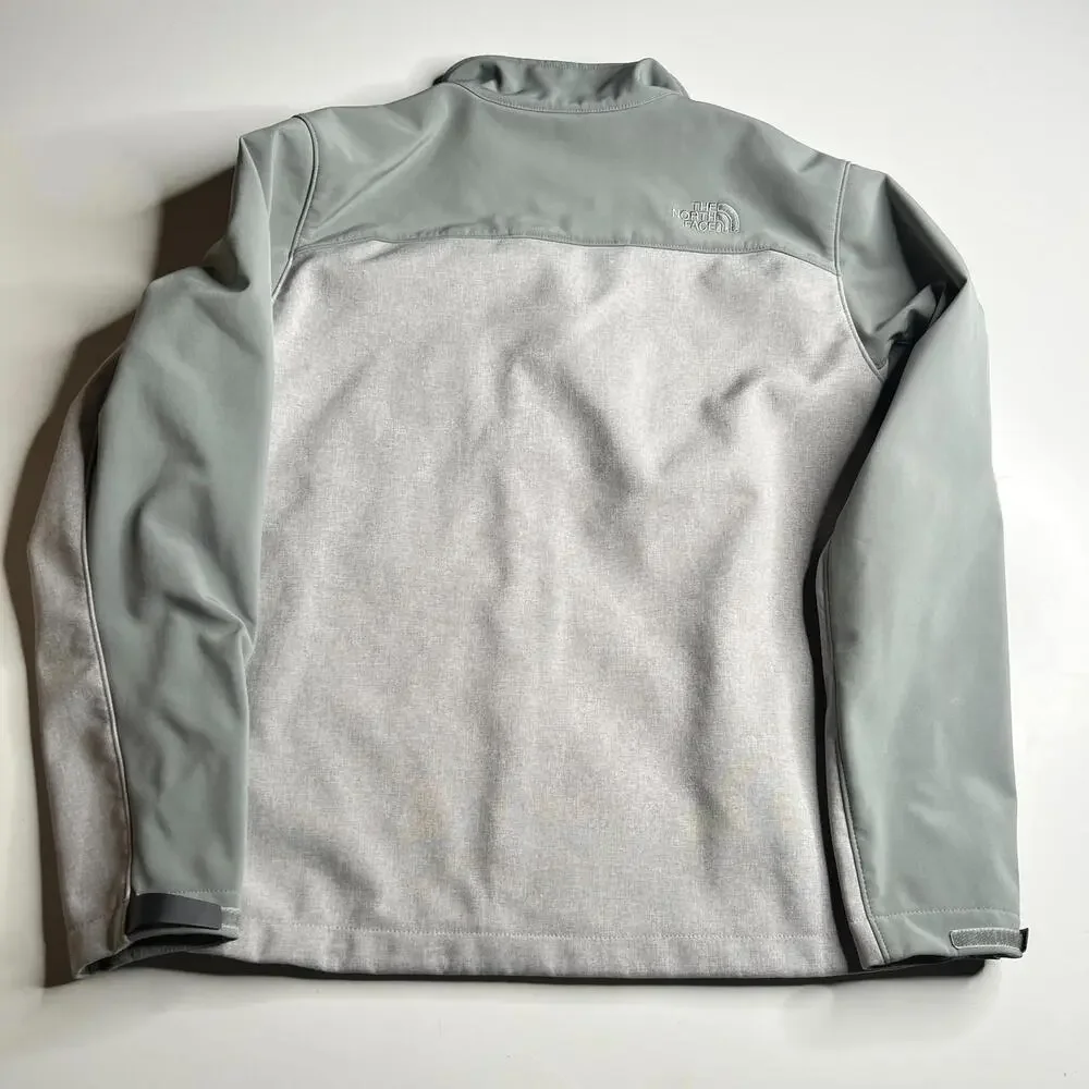 The North Face Mens Softshell Jacket Gray Green Full Zip‎ Outdoor Size M